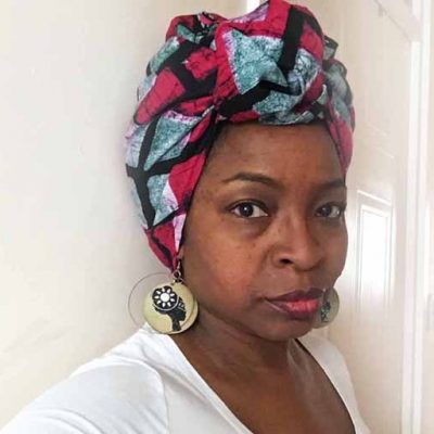 pink batik headwrap