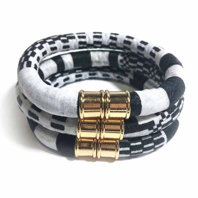 black white kente bracelets