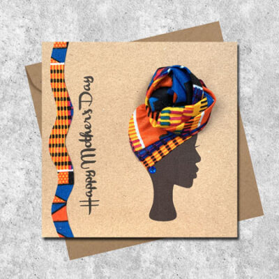 blue orange front knot headwrap card