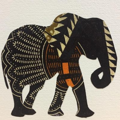 golden brown elephant card