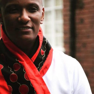 Short African ascot scarf, assorted fabrics, unisex