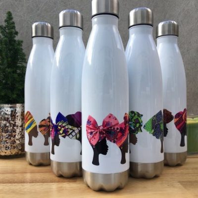 Headwrap white water bottle
