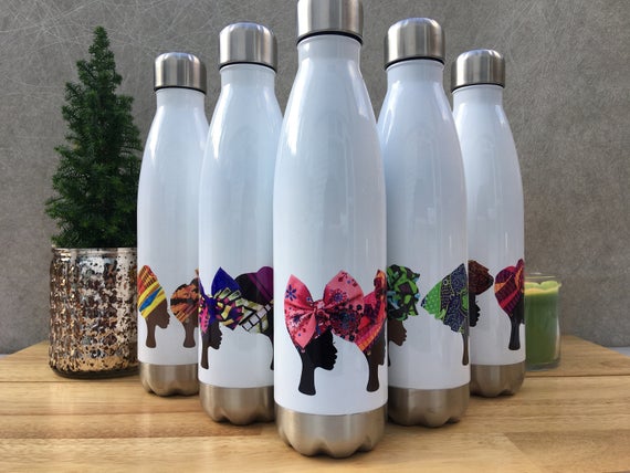 Headwrap white water bottle