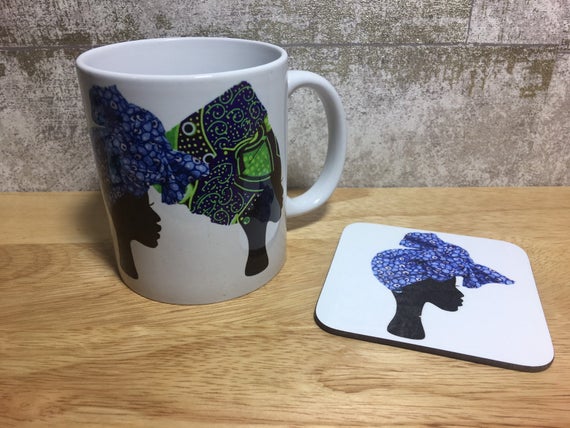 blue green headwrap mug - Image 6