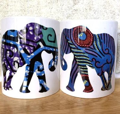 Purple blue Elephant Mug