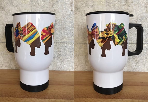 African head wrap travel mug - Image 7