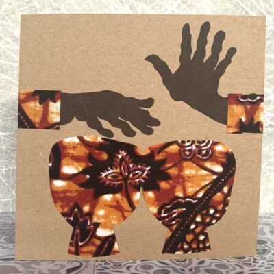 African brown multi drummer card