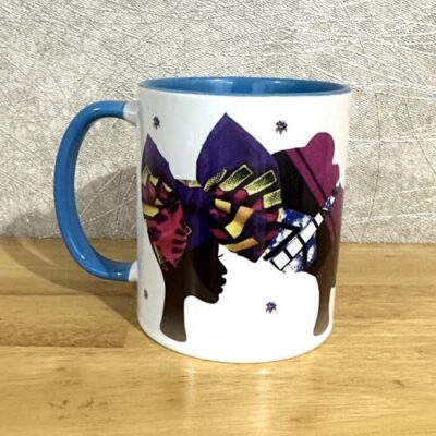 Purple and blue headwrap mug