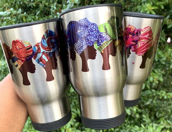 African head wrap travel mug - Image 3