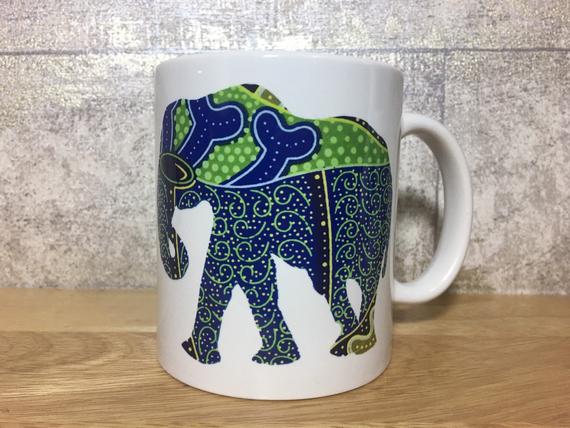 Blue green Elephant Mug - Image 4