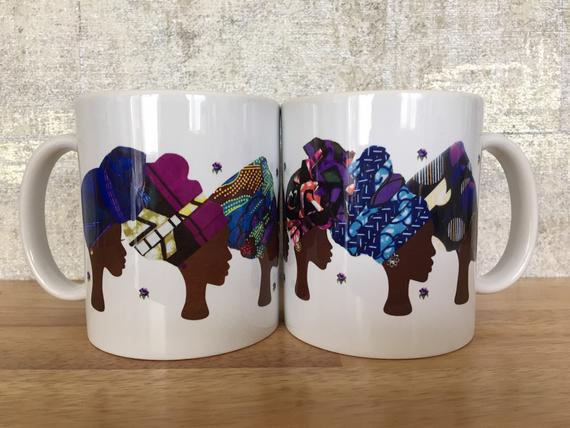 Purple and blue headwrap mug - Image 2