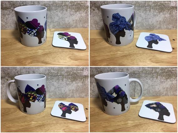 Purple and blue headwrap mug - Image 5