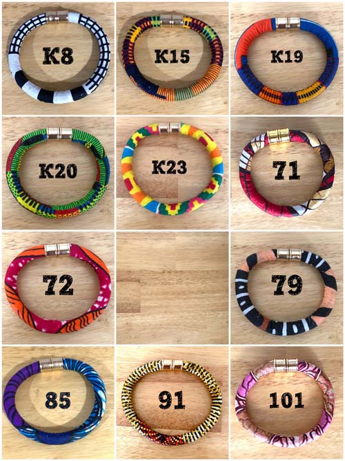 African fabric bracelets with gold magnetic clasp - Image 8
