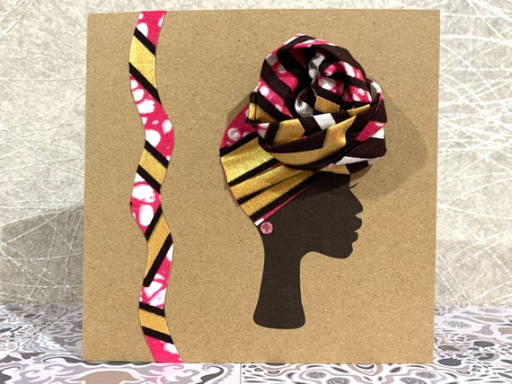 Pink Gold front knot headwrap card