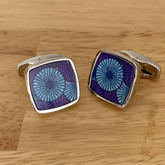 black and ecru cufflinks