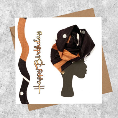 Bogolan front knot headwrap card