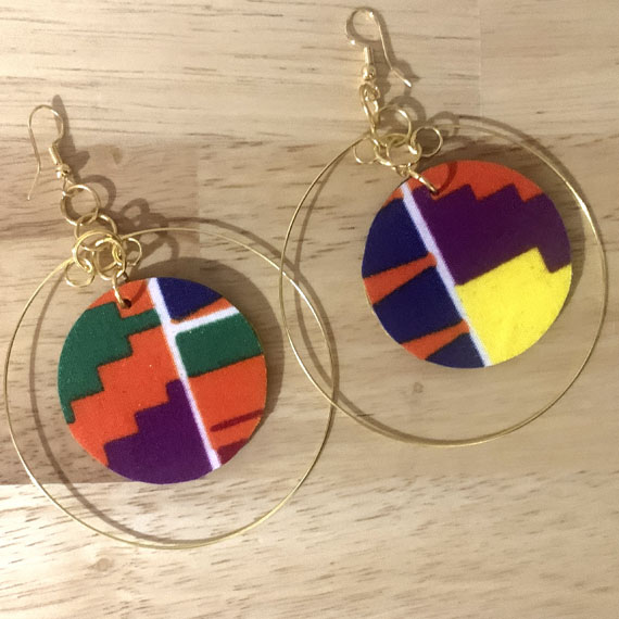 Multi kente headwrap, satin lined option, matching earrings option - Image 4