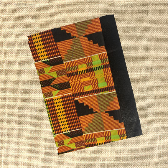 Orange kente headwrap, satin lined option, matching earrings option - Image 2