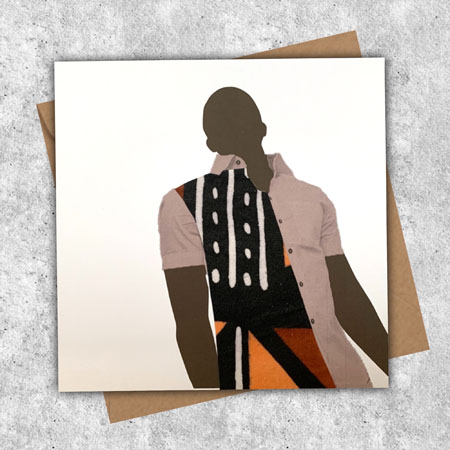 Card for men, in bogolan jacket, shirt and waistcoat - Image 2