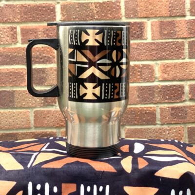 Bogolan silver travel mug