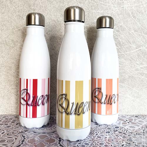 Curated visual reference: Gallery Detail: Queen Striped Water Bottles