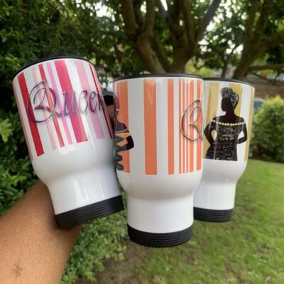 Queen Stripe travel mug