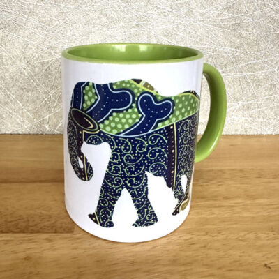 Blue green Elephant Mug