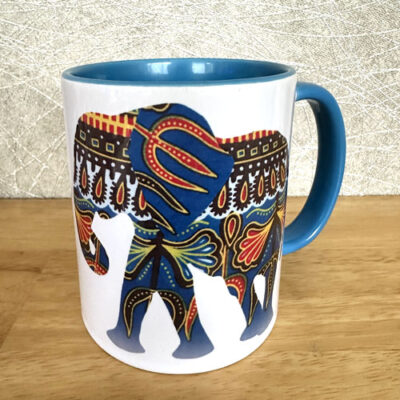 Purple turquoise Elephant Mug