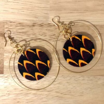 Halo hoop earrings, choose your fabric