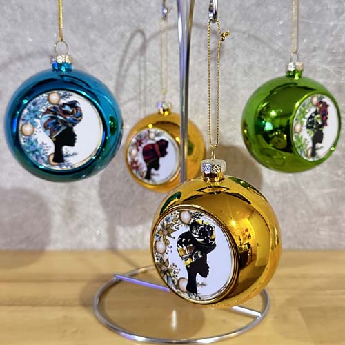 Colourful Christmas headwrap baubles, pack of 4 - Image 6
