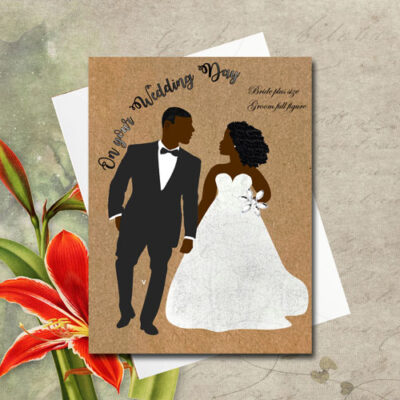 Plus size wedding cards for black and interracial couples - 3 figure sizes