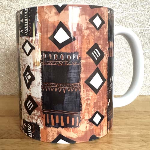 Assorted Mudcloth Pattern mugs - Image 6