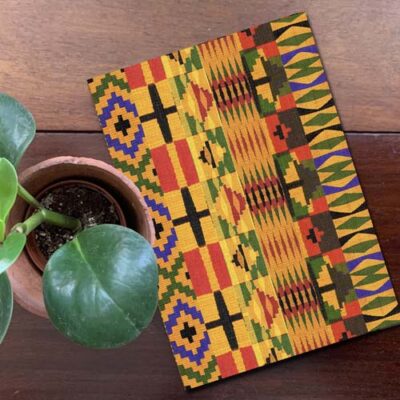 Kente notebook, paperback cover, lined pages