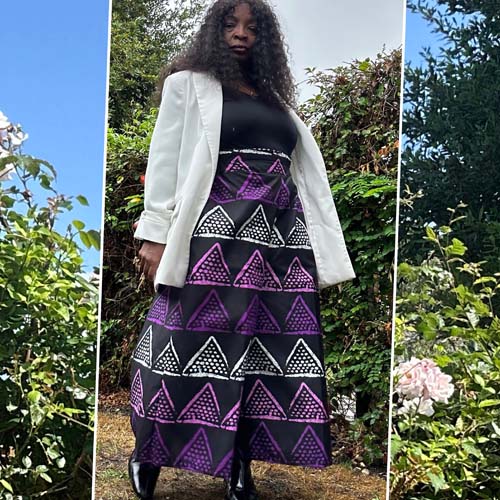 Processed with MOLDIV orange multi kente dress